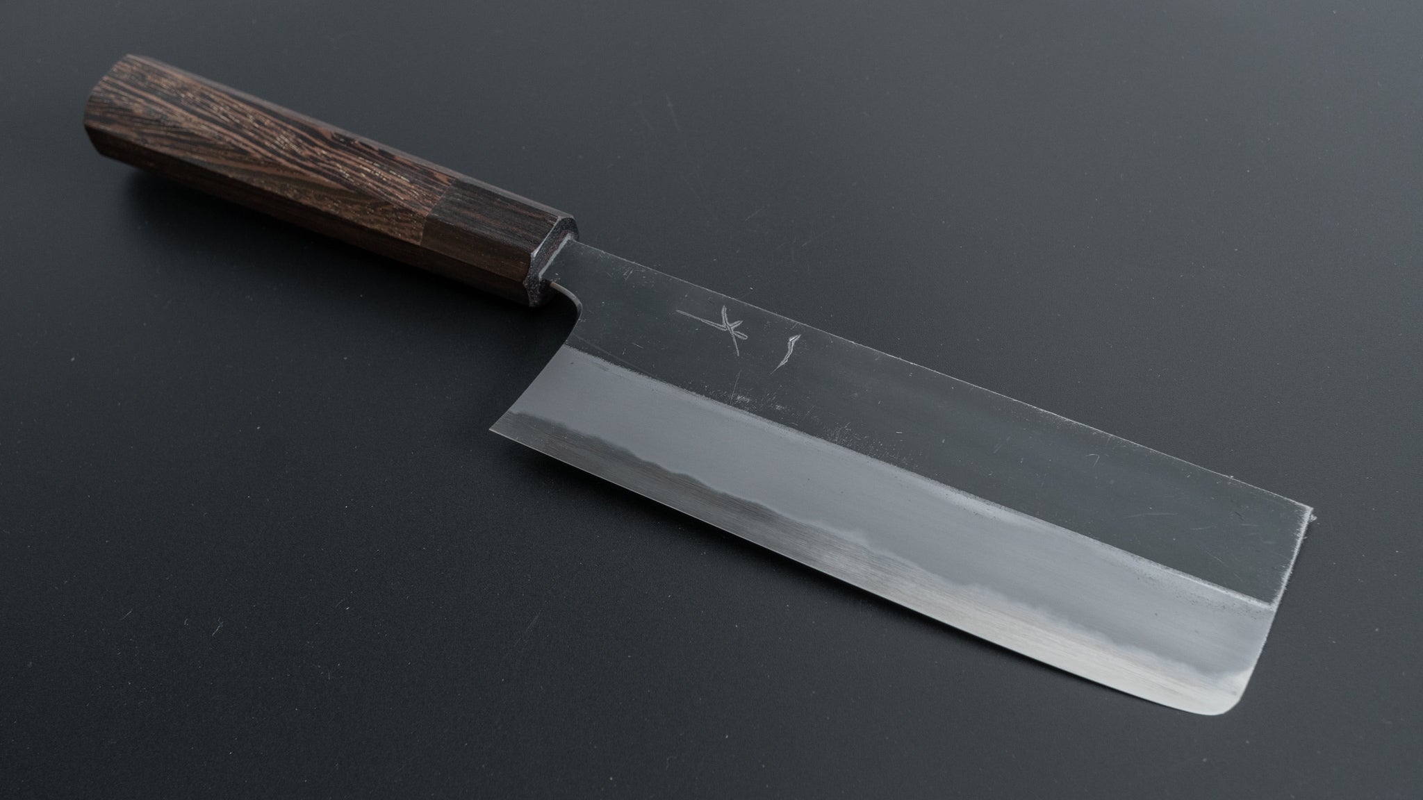Hitohira Togashi White #2 Kurouchi Nakiri Knife - Japanese Carbon Steel Kitchen Knife with Tagayasan Wood Handle - Perfect for Slicing Vegetables, Herbs & Sushi Prep