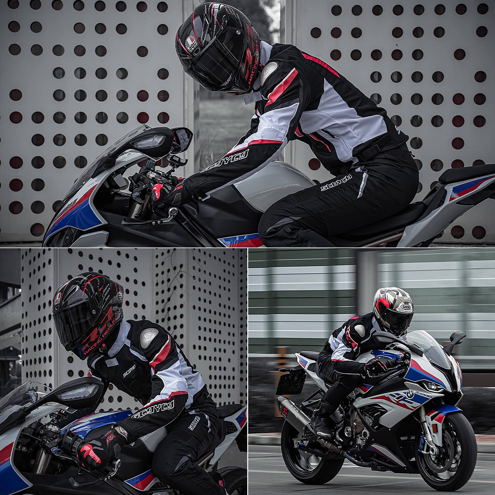 Scoyco Men's Mesh Motorcycle Jacket - Breathable Motorbike Riding Jacket for All Seasons - Perfect for Street Biking, Commuting & Long-Distance Rides