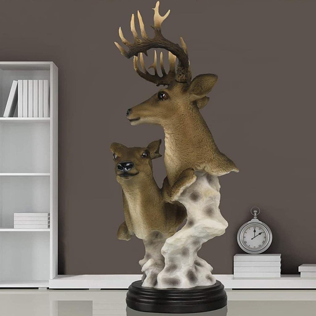 Deer Head Tabletop Statue - Handcrafted Animal Sculpture for Home Decor, Living Room, Office & Hotel Reception Desk | Unique Gift Idea for Nature Lovers & Interior Design