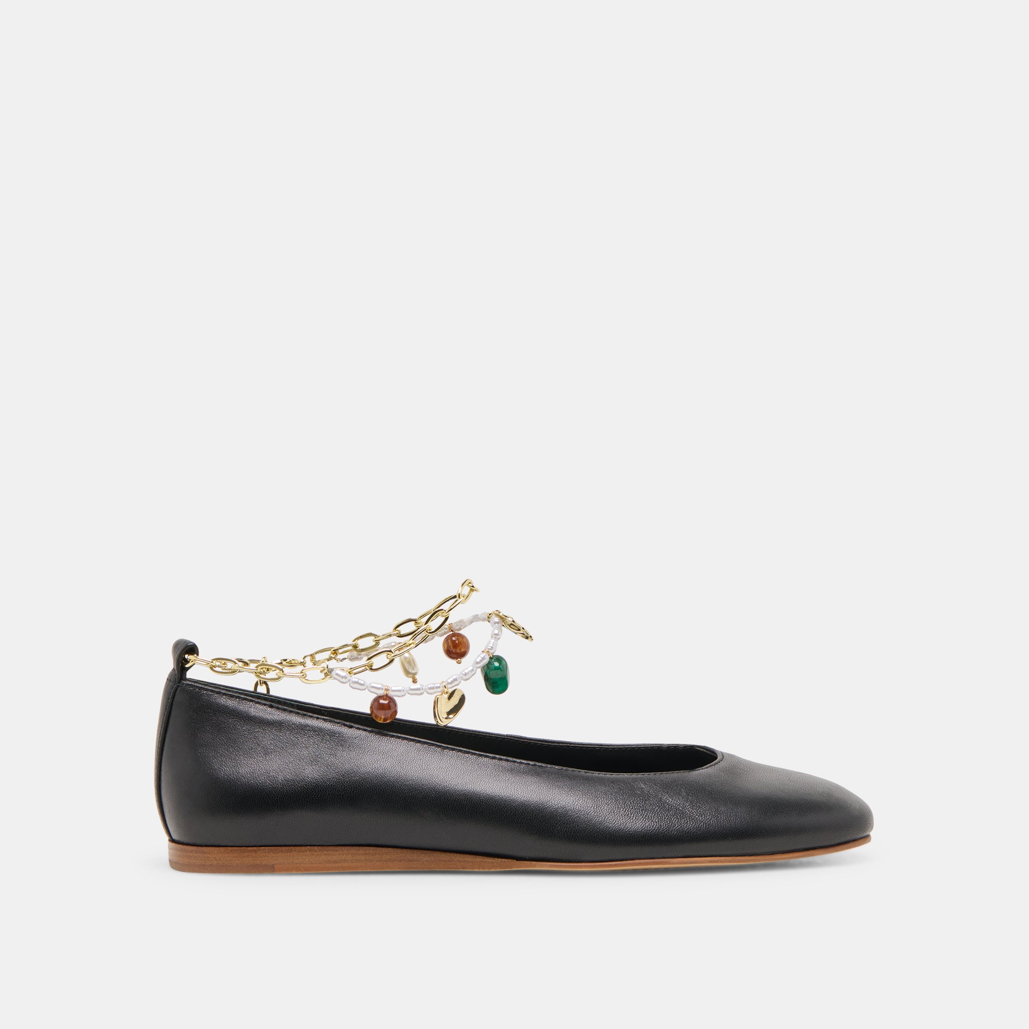 Baiden Women's Black Leather Ballet Flats - Comfortable & Stylish Shoes for Work, Casual Wear & Travel