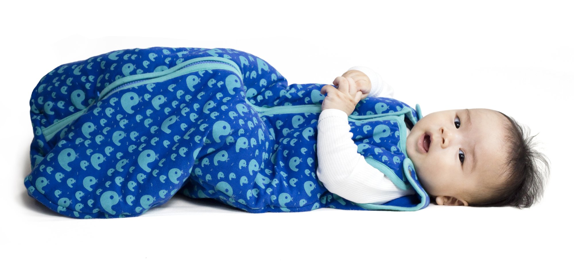 Baby DeeDee Sleep Nest Baby Sleeping Bag - Playful Whales Design, Large Size (18-36 Months) | Soft & Safe Infant Wearable Blanket for Nursery, Daycare & Travel