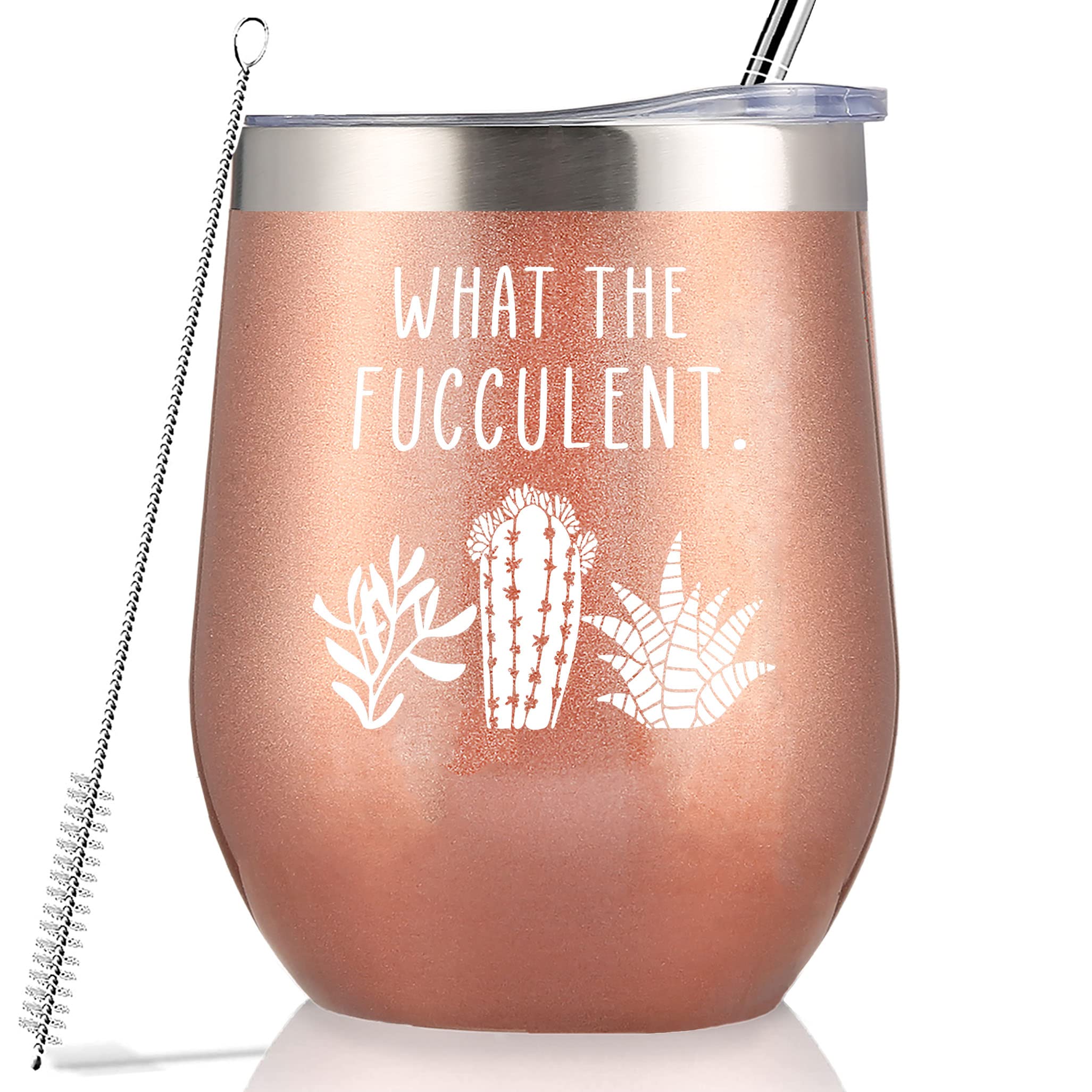 Funny Succulent Plant Cactus Coffee Mug - 12oz Insulated Tumbler for Plant Lovers - Perfect Housewarming, Birthday & Christmas Gifts for Women Gardeners - Great for Office, Home Decor & Coffee Lovers