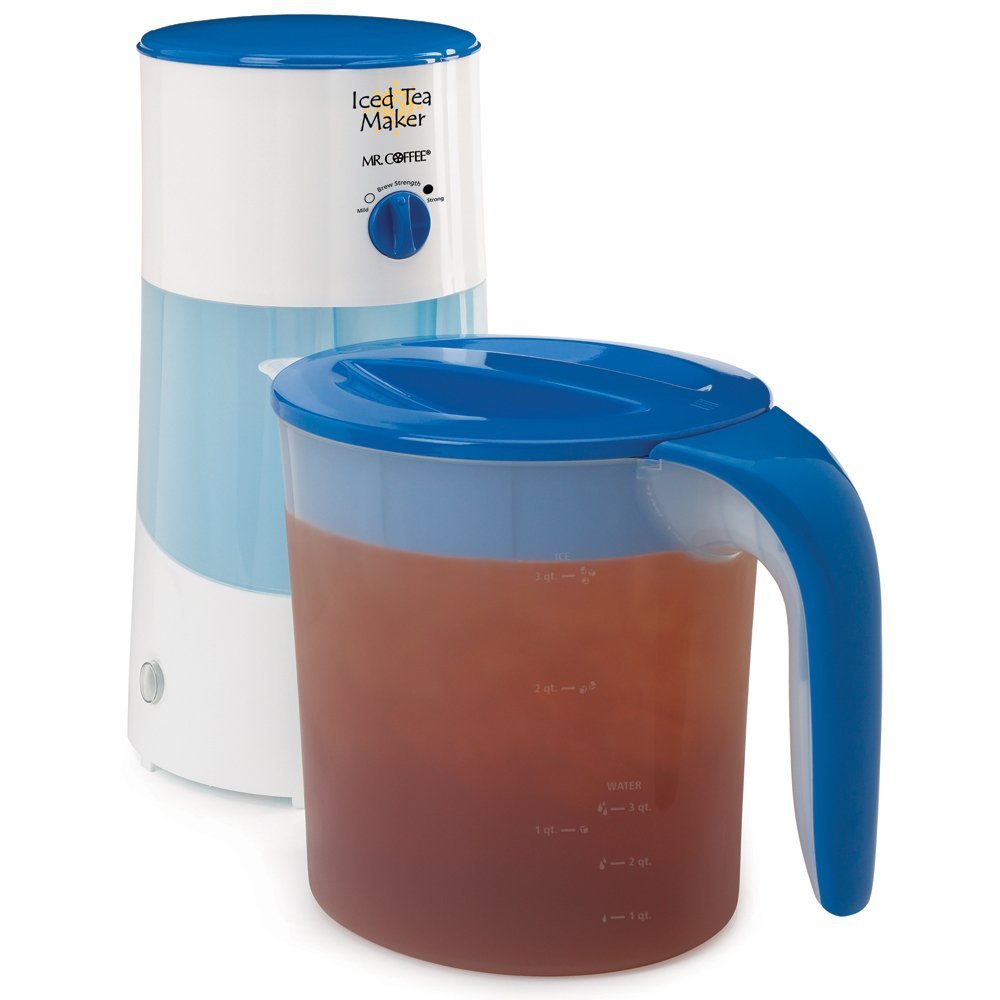 Mr. Coffee 3-Quart Iced Tea & Coffee Maker - Fast Brewing, Easy to Use, BPA Free - Perfect for Summer Parties, BBQs & Family Gatherings (Blue)