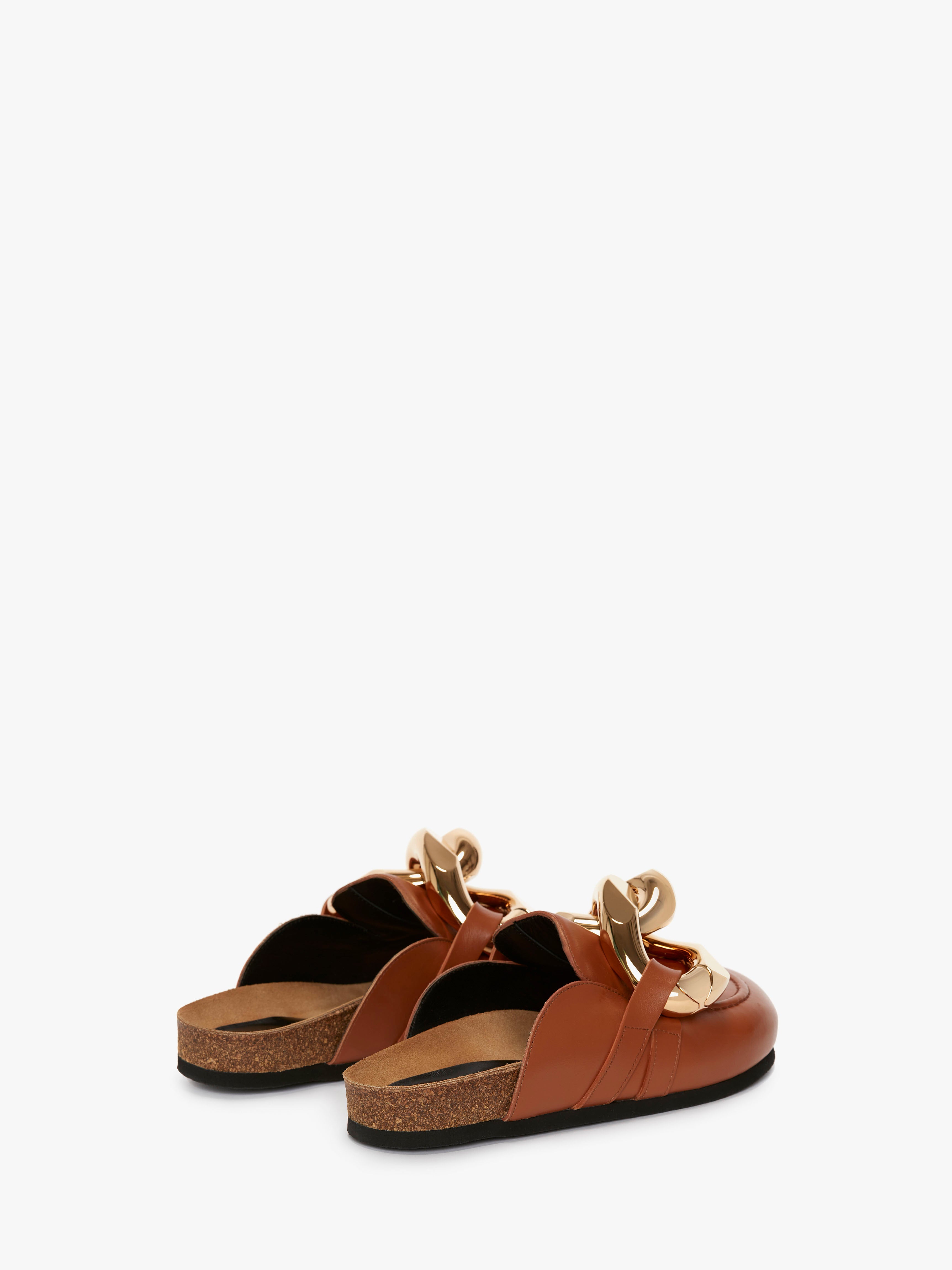 Premium Leather Chain Loafer Mules for Women - Comfortable Slip-On Shoes for Casual Outfits & Office Wear
