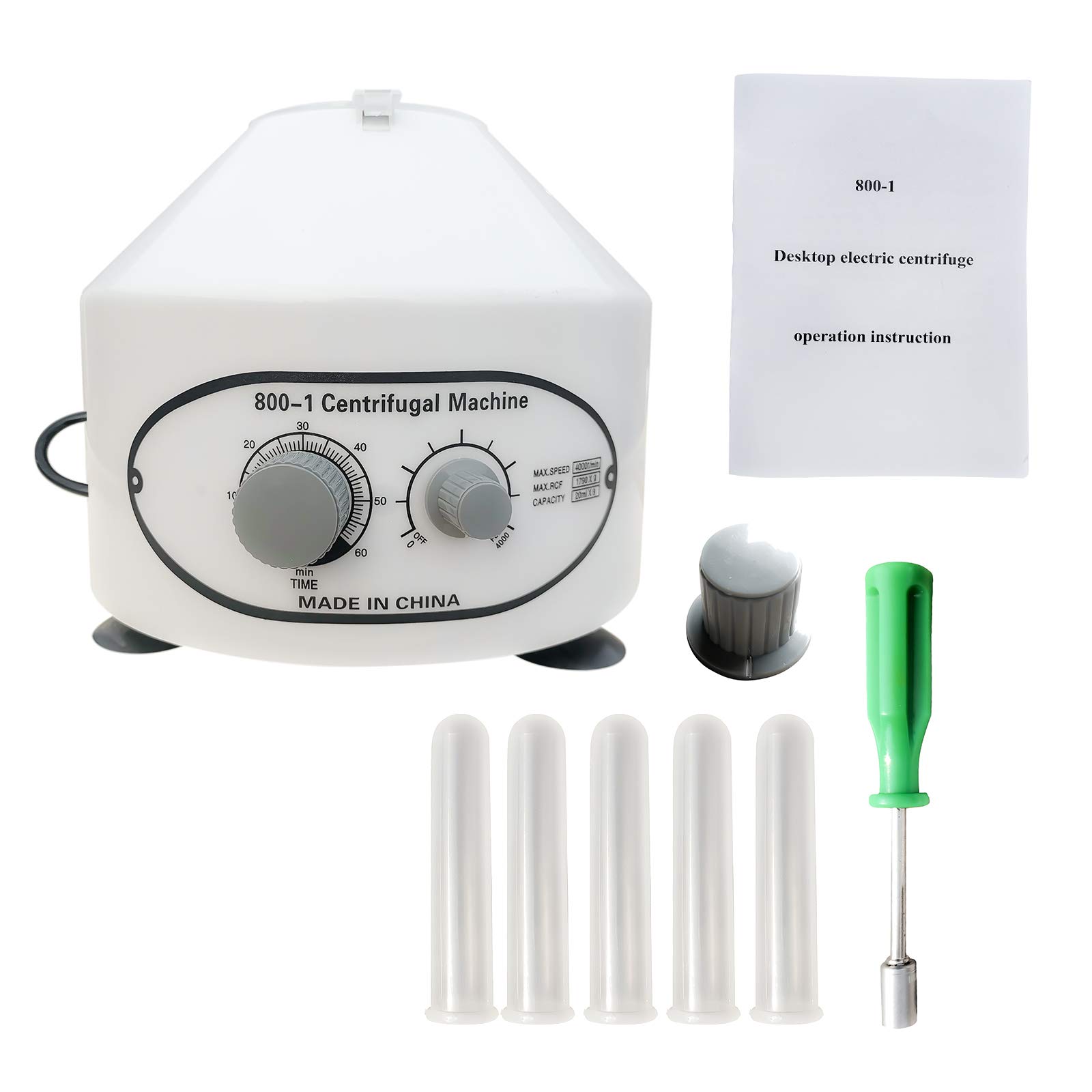 High-Speed Electric Centrifuge Machine for Lab & Medical Use - 800-14000 RPM with 6x20ml Rotor - Ideal for Blood Sample Separation, DNA Research & Clinical Diagnostics