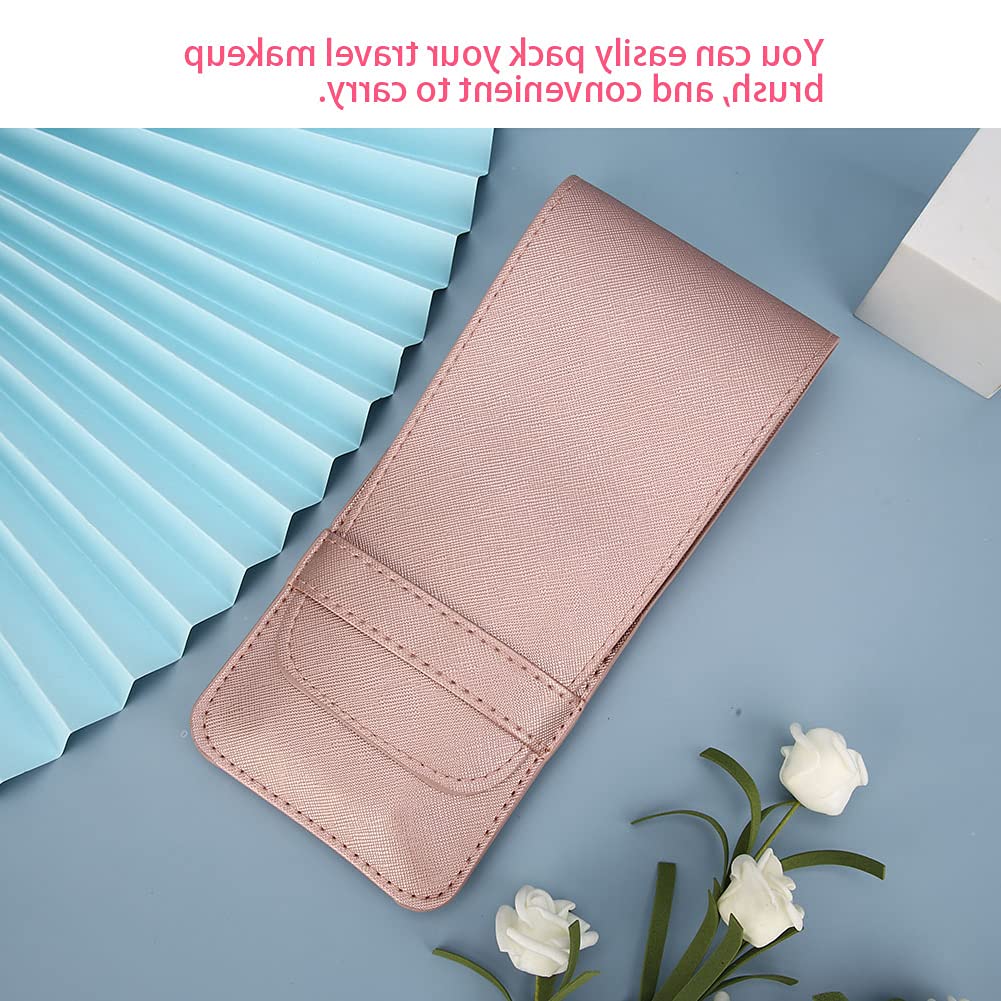 Portable PU Leather Makeup Brush Bag - Travel Cosmetic Brush Organizer with Mini Storage Case for Makeup Tools | Perfect for Travel, Home & Professional Use