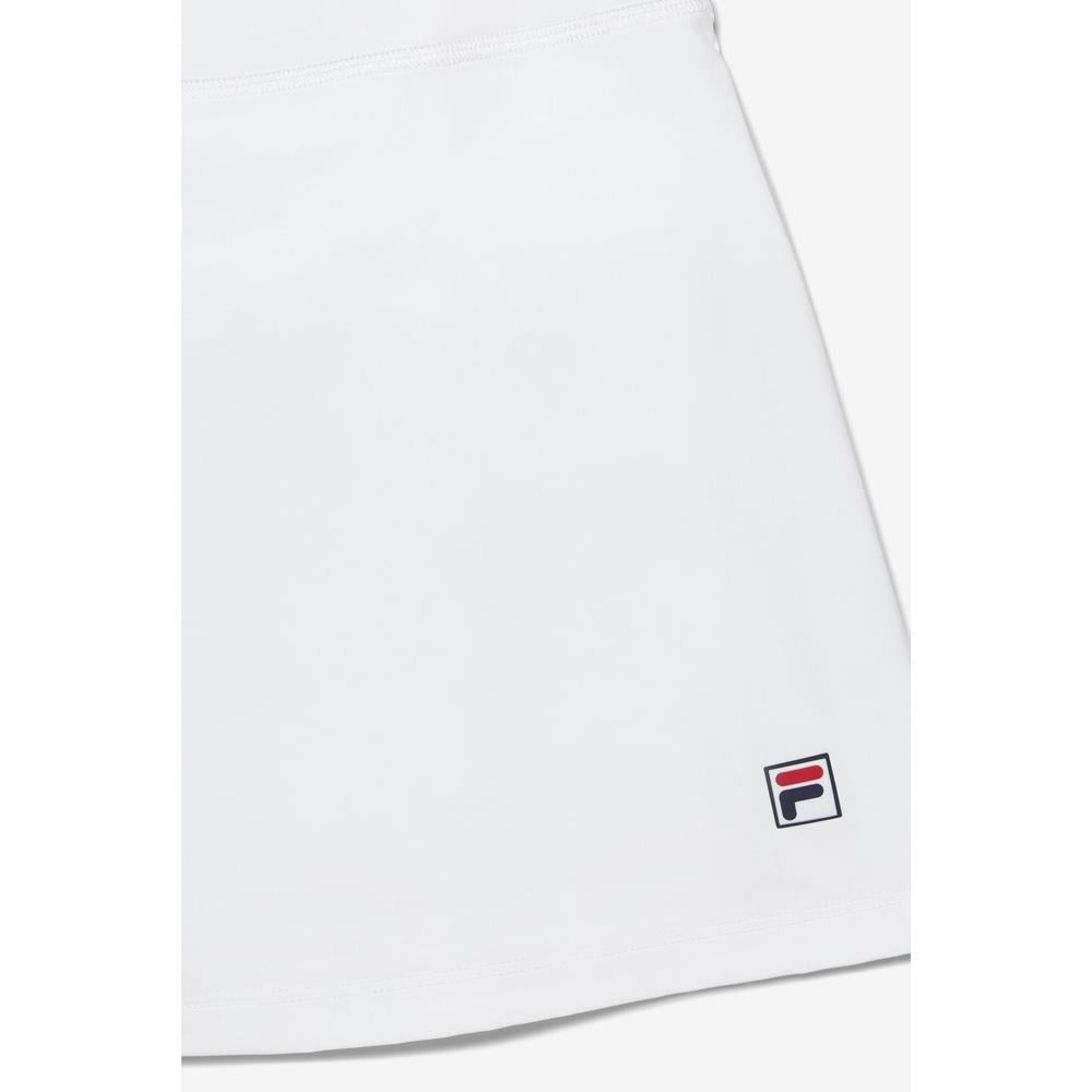Fila Women's Essentials Long Flirty Skort - White | Athletic Tennis Skirt with Built-in Shorts for Running, Golf & Casual Wear