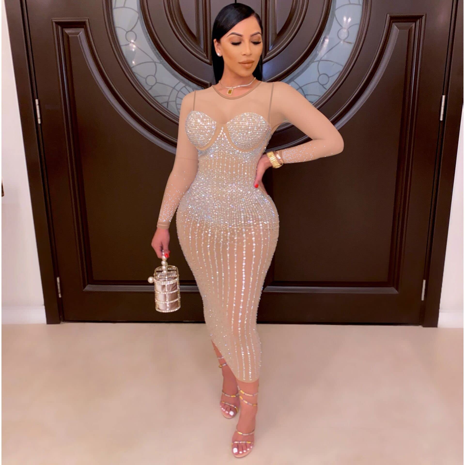 Sexy Glitter Sequin Bodycon Dress for Women - Elegant Party & Nightclub Outfit for Birthday, Clubwear & Special Occasions