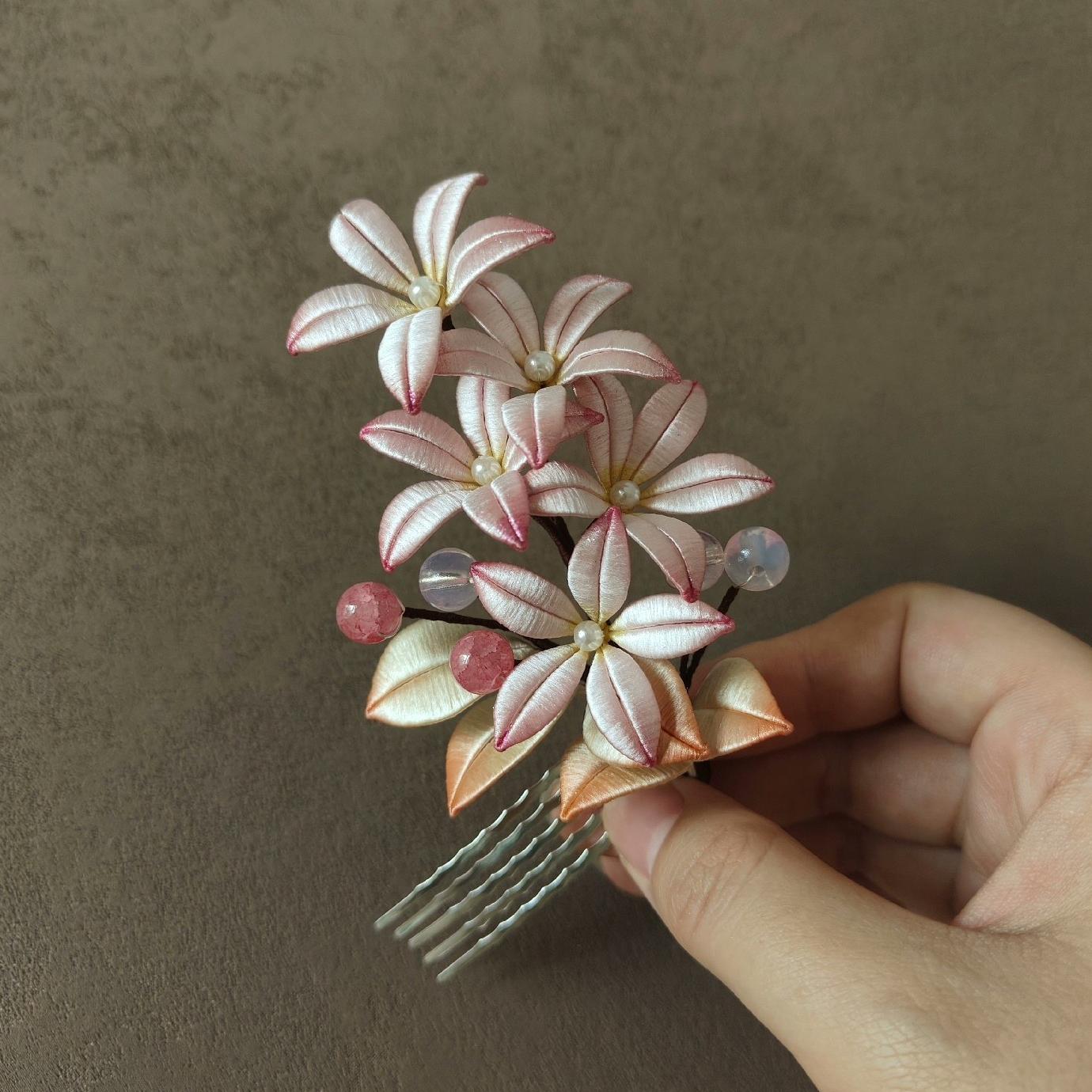 Exquisite Silk Hairpin - Handcrafted Floral Hair Clip (Chanhua) for Weddings, Parties & Special Occasions