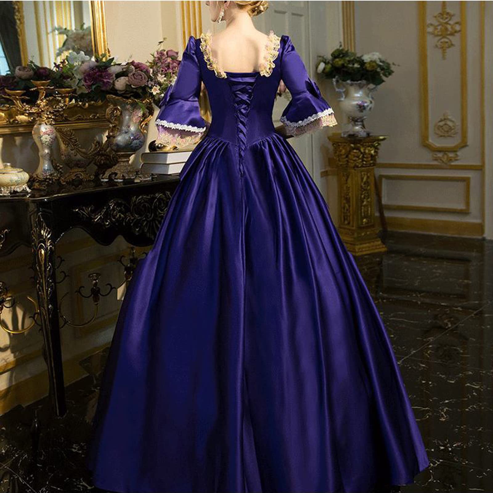Victorian Ball Gown for Women - 18th Century Medieval Renaissance Dress - Southern Belle Costume for Masquerade Party, Halloween & Historical Reenactment
