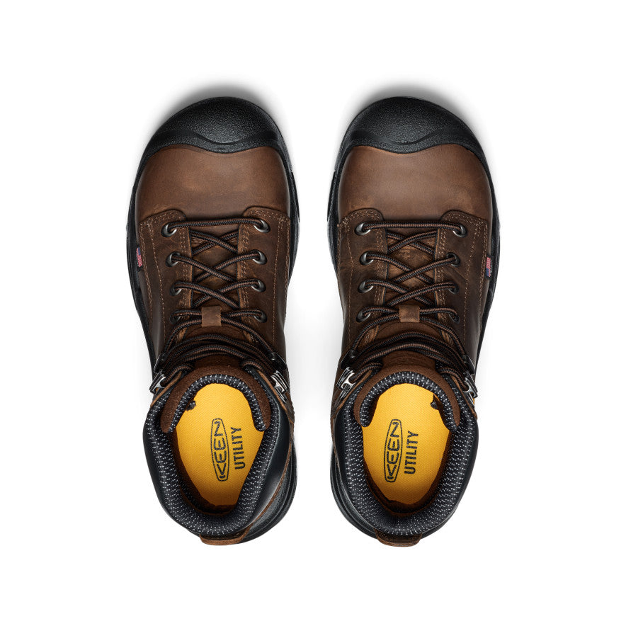 Men's Mt Vernon II 6-Inch Waterproof Steel Toe Work Boots - Dark Earth/Black | Durable Safety Shoes for Construction, Hiking & Outdoor Work