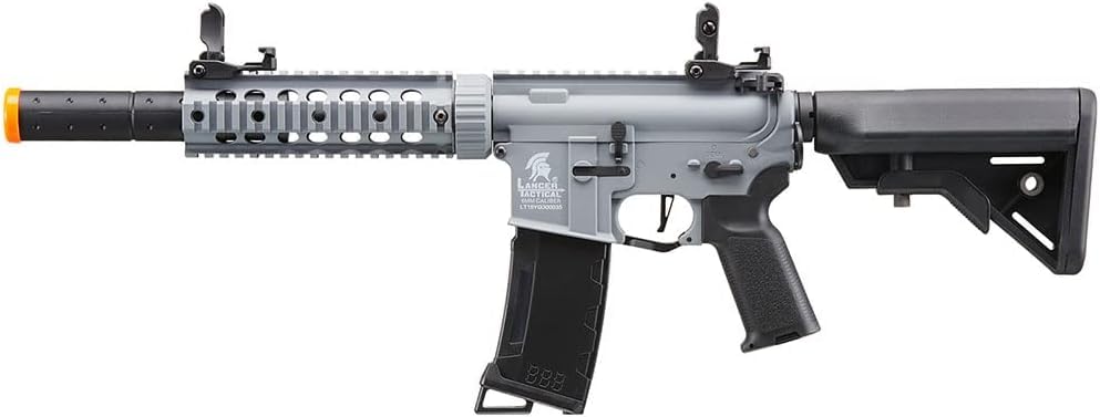 Lancer Tactical Gen 3 M4 Carbine SD Airsoft Rifle - Programmable Mosfet/ETU, Full/Semi Auto AEG - Includes Lipo Battery & Charger - Perfect for Tactical Training, Airsoft Battles & Outdoor Shooting Games