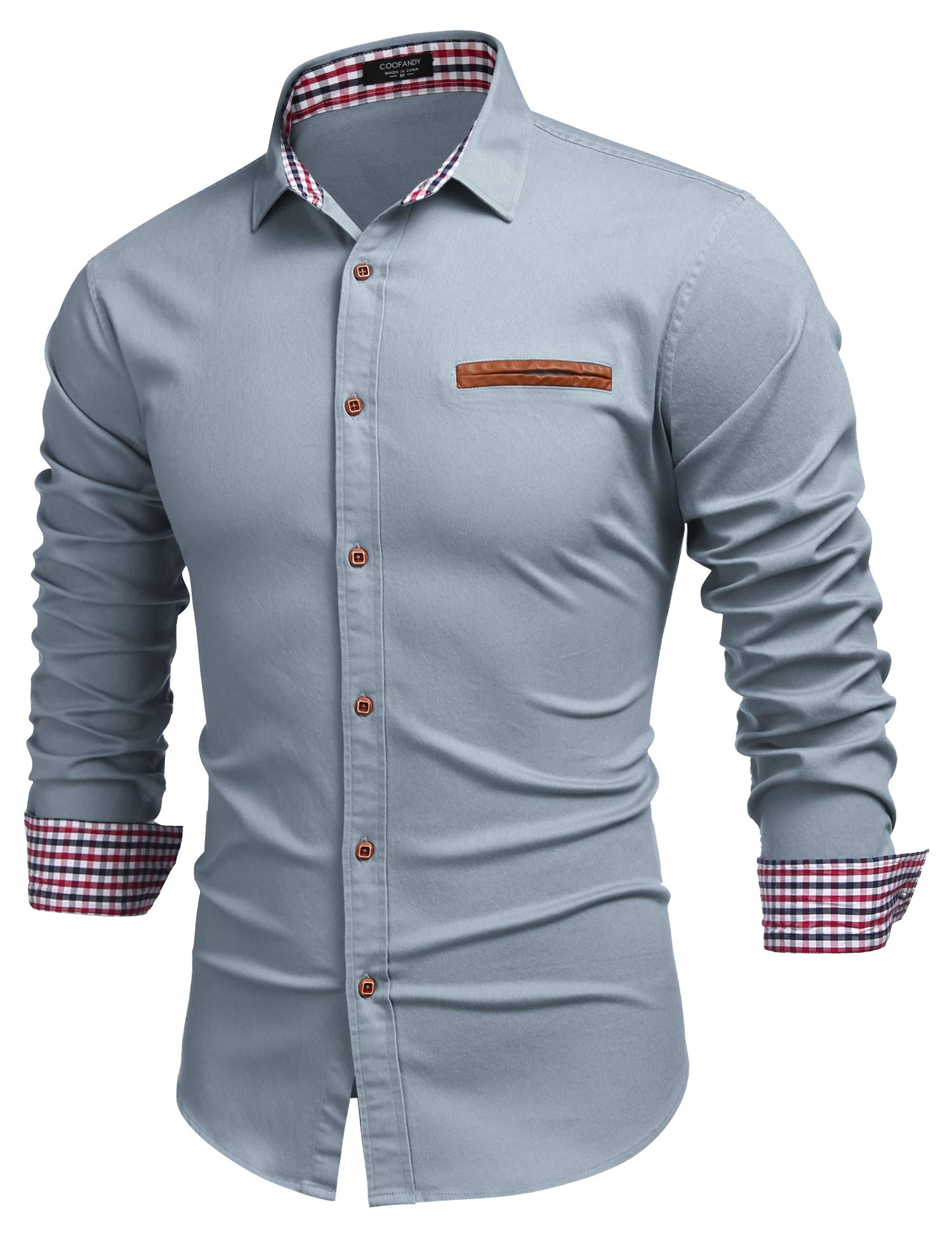 COOFANDY Men's Casual Denim Button Down Dress Shirt - Long Sleeve Work Shirt for Office, Date Night & Business Casual Outfits