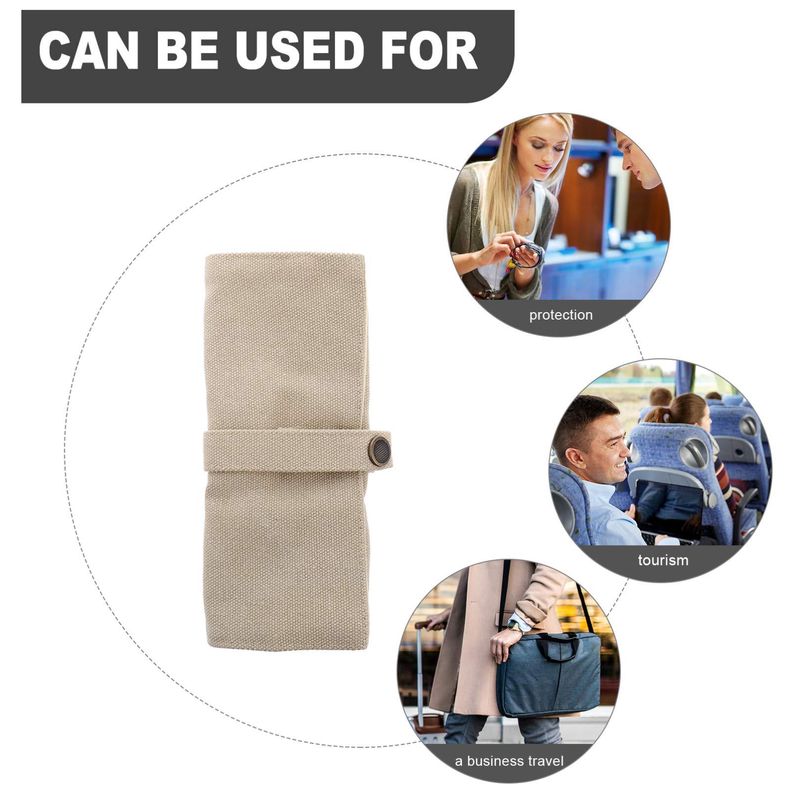 Hemobllo Khaki Canvas Watch Roll Organizer - Travel Watch Case for Men & Women - Compact Storage Pouch for Watches, Jewelry & Commuter Essentials - Perfect for Travel, Business Trips & Daily Use