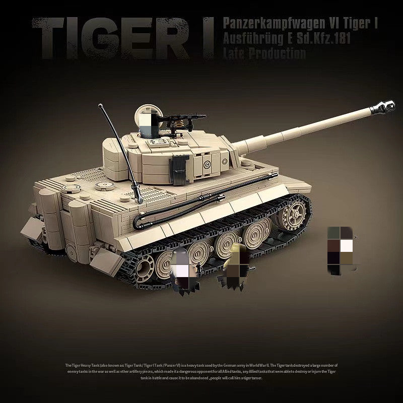 QUANGUAN 100233 1/35 Scale Tiger I Late Production German WWII Tank Model Kit - Perfect for Military History Enthusiasts & Scale Model Collectors