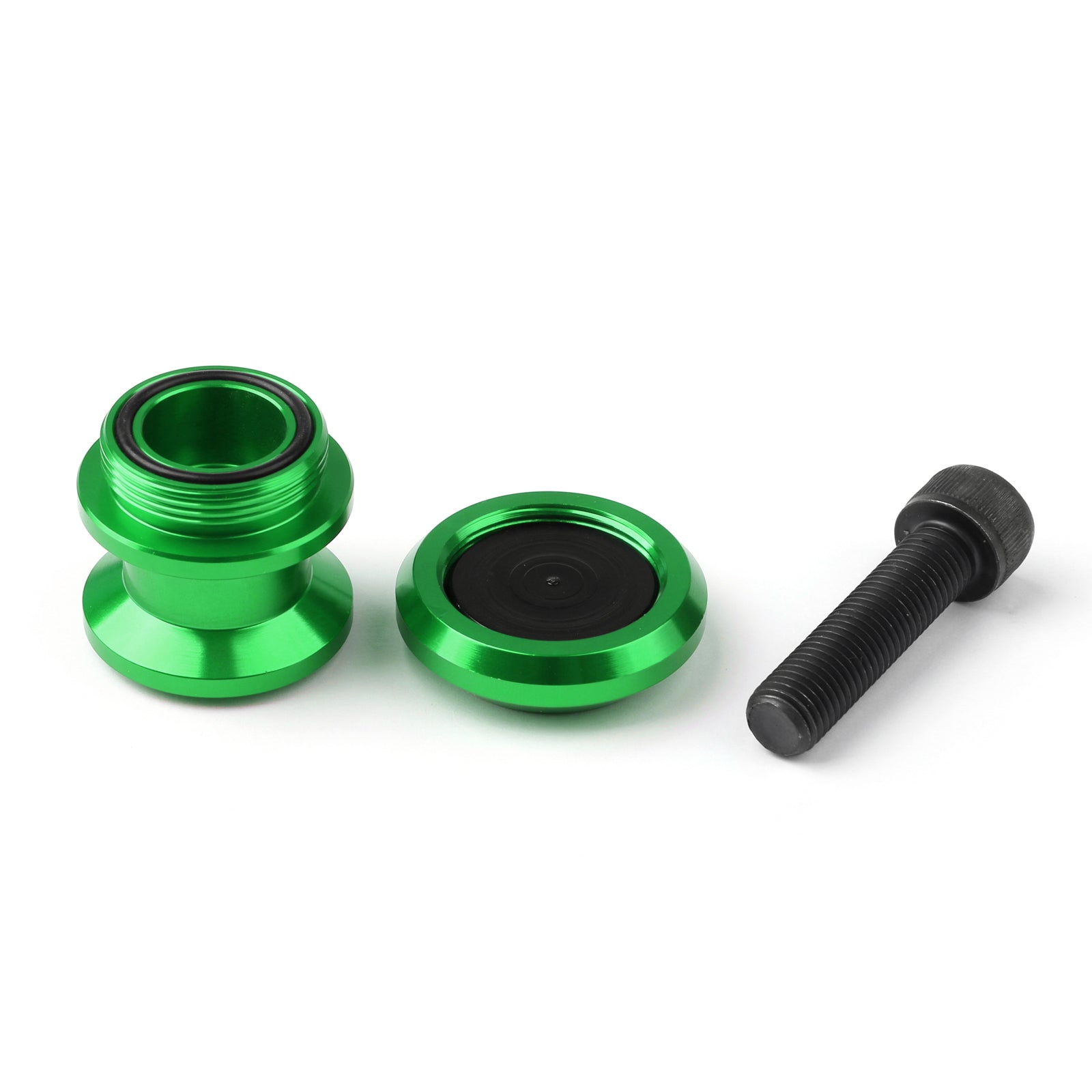10mm Billet Aluminum Swingarm Spools Sliders for Kawasaki Ninja 250R 300 400 650 1000 ZX6R ZX10R - Motorcycle Rear Stand Lift Paddock Accessories for Easy Maintenance & Parking