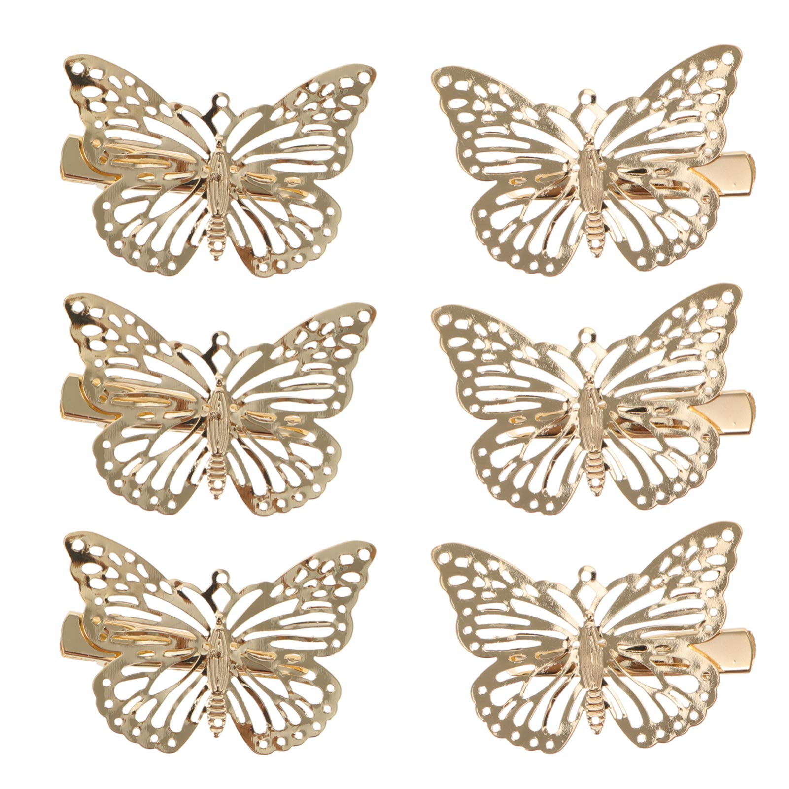 Beaupretty 12pcs Metal Butterfly Hair Clips - Hollow Design Barrettes for Women & Girls | Perfect for Parties, Weddings, and Everyday Hair Styling