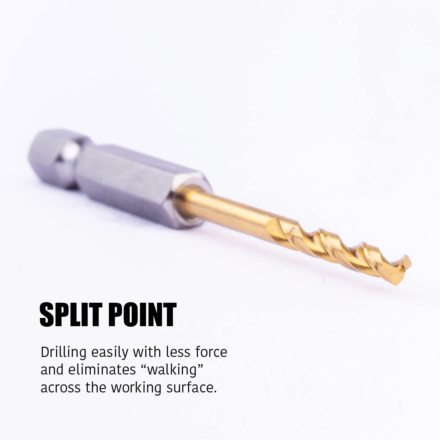 3-Piece HSS Titanium Coated Hex Shank Drill Bit Set - 5/64