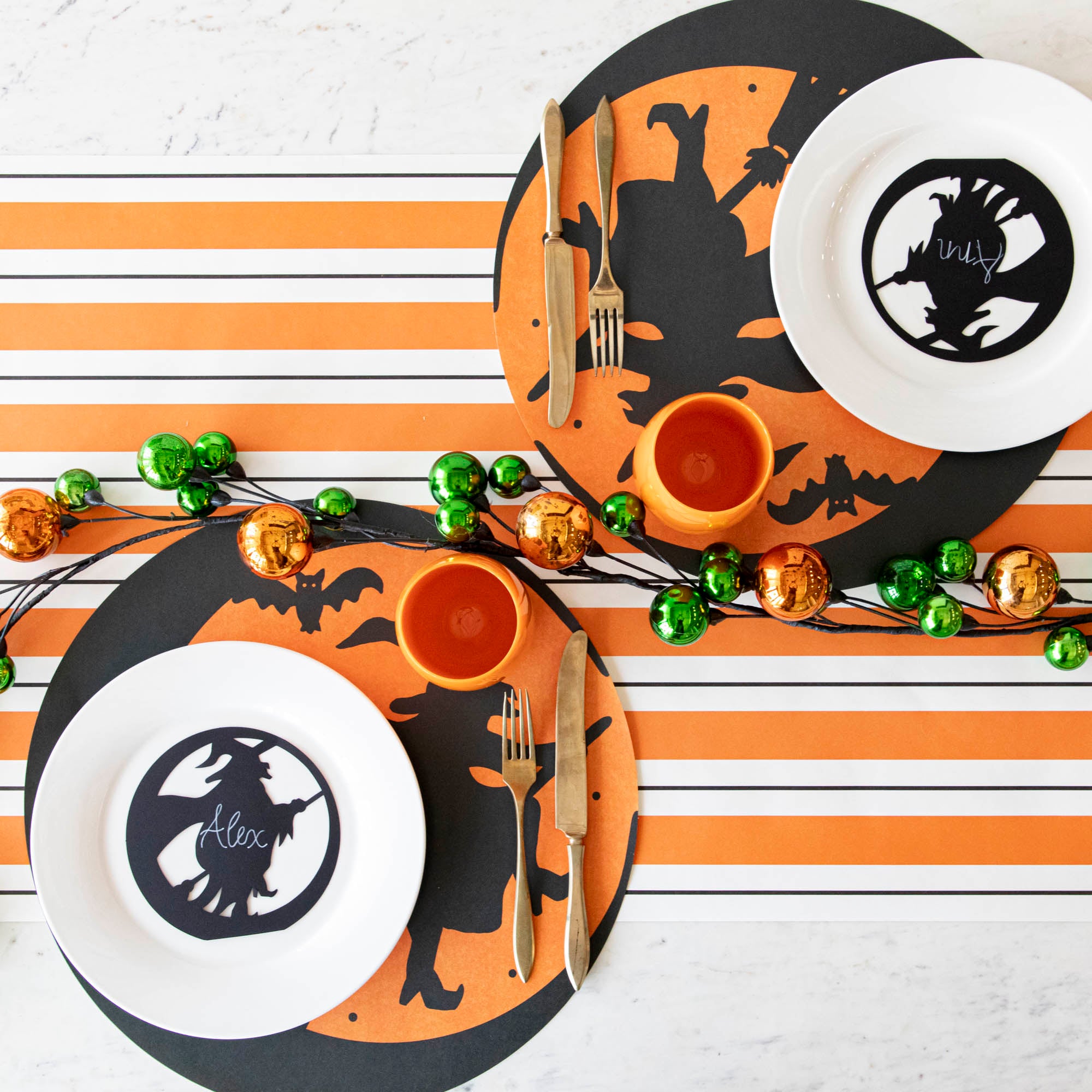 58ft Halloween Ball Garland Decorations - Orange & Black Party Supplies for Spooky Home, Porch, and Outdoor Halloween Decor