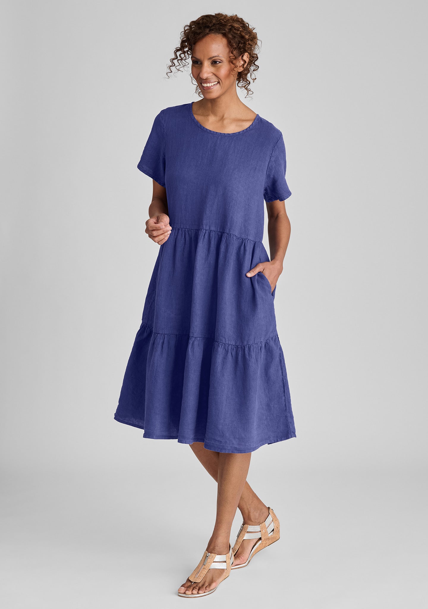 Ruthie's Short Sleeve Linen Dress for Women | Breathable Summer Casual Dress | Perfect for Beach, Picnic & Vacation Outfits