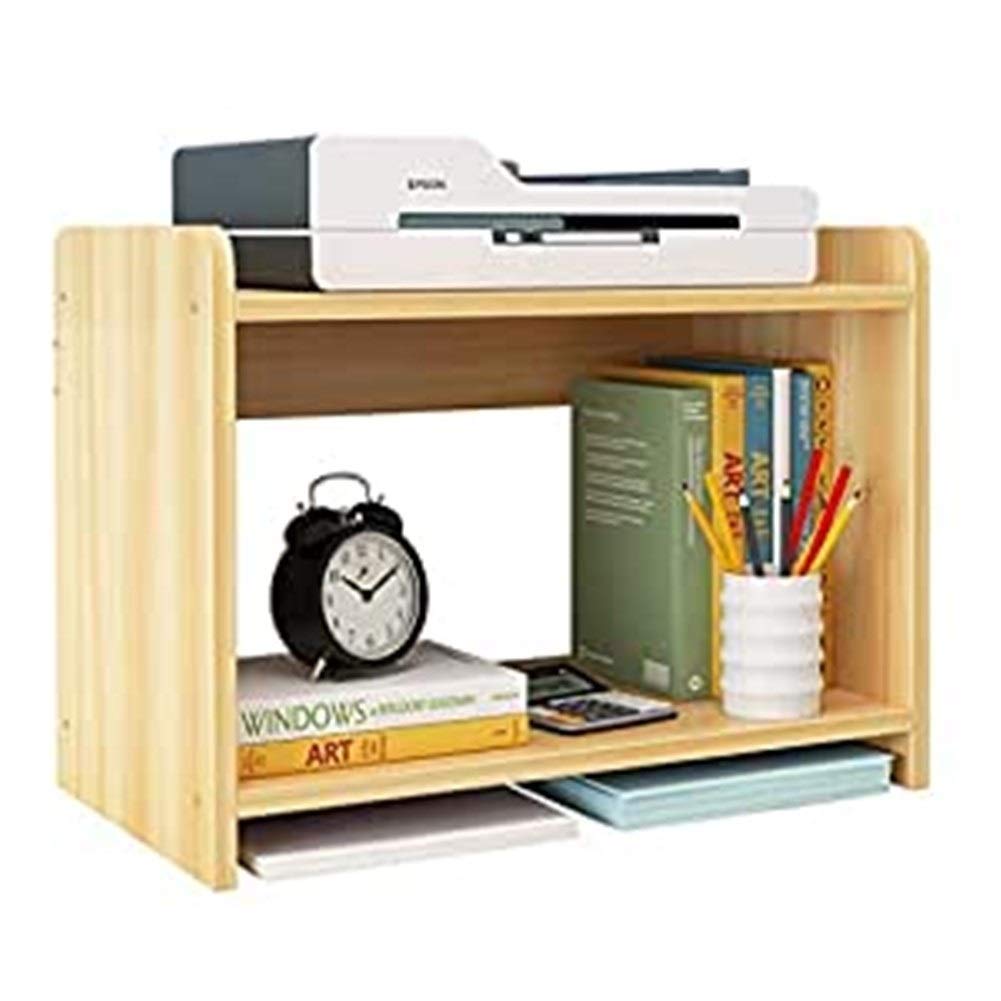 2-Tier Wooden Printer Stand for Home Office - Multifunctional Desktop Organizer with Storage Shelf for Printer, Laptop & Supplies | Perfect for Students & Workspaces