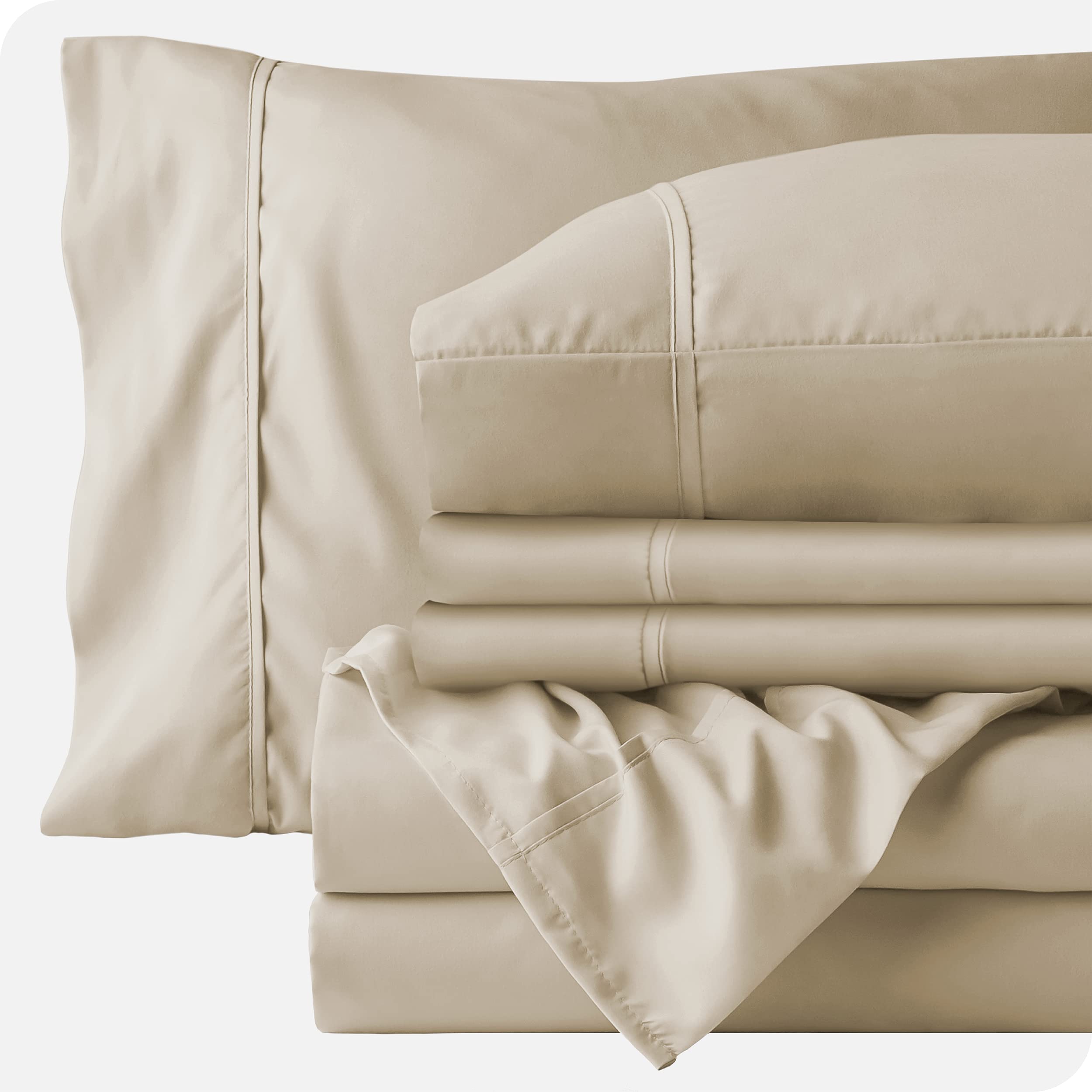 6-Piece Full Sheet Set with 18-Inch Deep Pockets - Soft Sand Color Bedding for Adjustable Beds - Perfect for Guest Rooms, Master Bedrooms & Vacation Homes