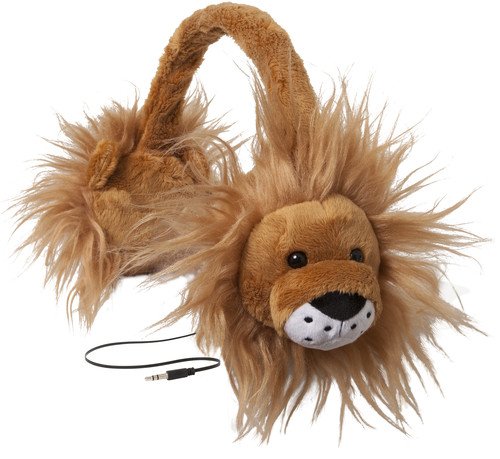 Retractable Tangle-Free Kids Headphones with 85dB Volume Limiting - ReTrak Animalz Gold Lion (ETAUDFLION) for Safe Listening | Perfect for School, Travel & Home Use