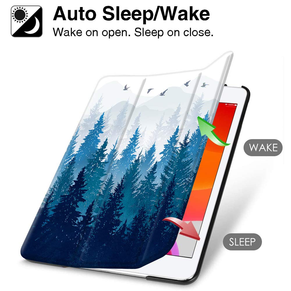 Premium Shockproof Case for iPad 9th/8th/7th Generation (10.2-inch 2021/2020/2019 Models A2270 A2428 A2429 A2197) - Forest Design with Apple Pencil Holder & Auto Sleep/Wake - Perfect for Artists, Students & Professionals - Drawing, Painting & Daily Protection