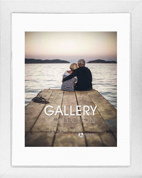 Malden 1166 08 8x10/11x14 Gallery White Picture Frame - Perfect for Displaying Family Photos, Artwork, and Home Decor