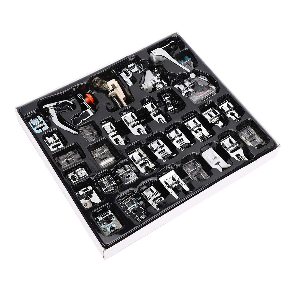 Alvinlite 32-Piece Sewing Machine Presser Feet Set - Universal Household Presser Foot Kit for Multifunctional Sewing Machines - Perfect for Quilting, Zippers, Buttons & Crafting Projects