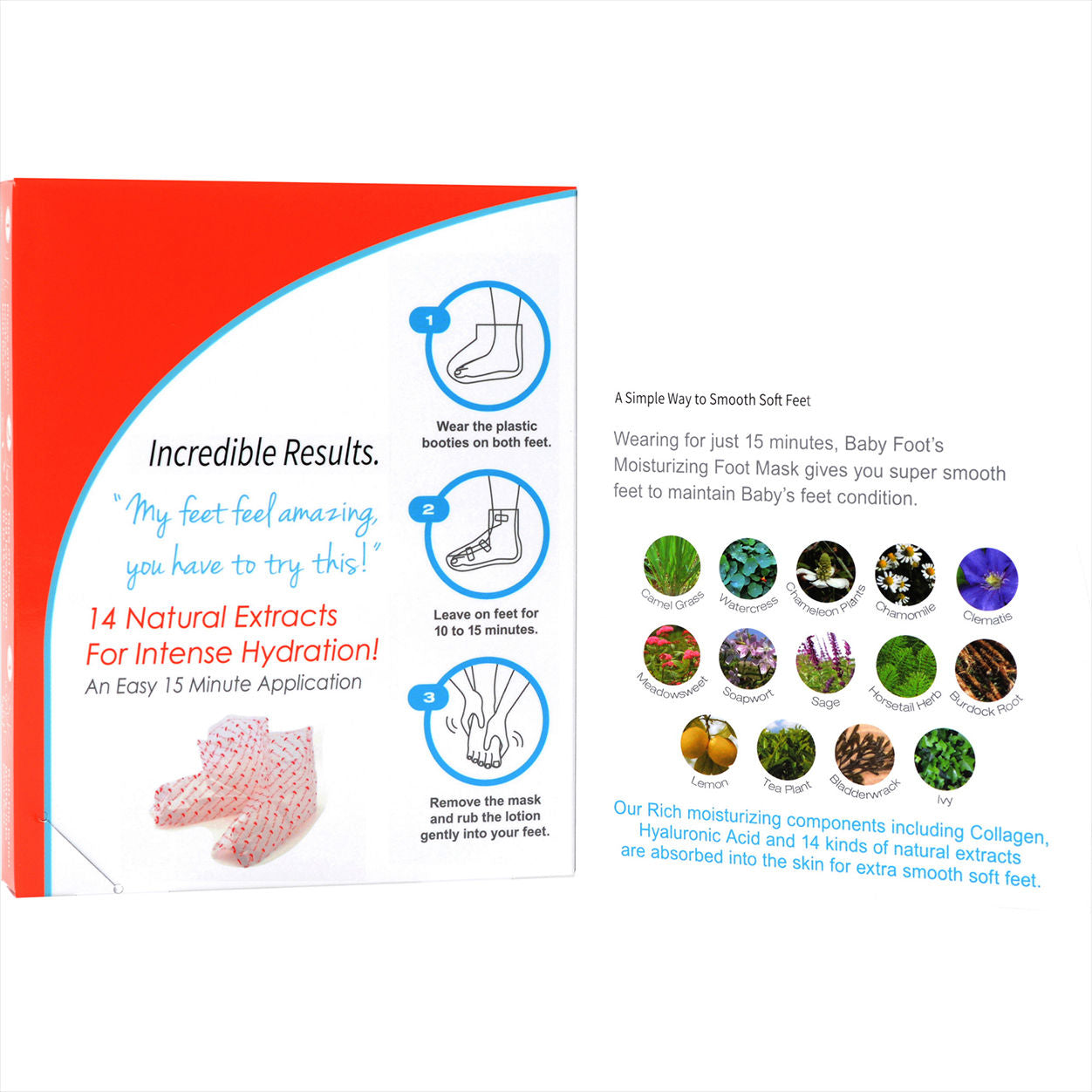 Baby Foot Moisturizing Foot Mask - Exfoliating & Hydrating Treatment for Soft Feet - Perfect for Pedicures, Dry Skin Care & At-Home Spa Days