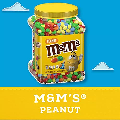 4-Pack MARL CR-Peanut Milk Chocolate Candy Bulk Jar (62 oz Each) - Delicious Snacks for Office, Parties & Gift Baskets