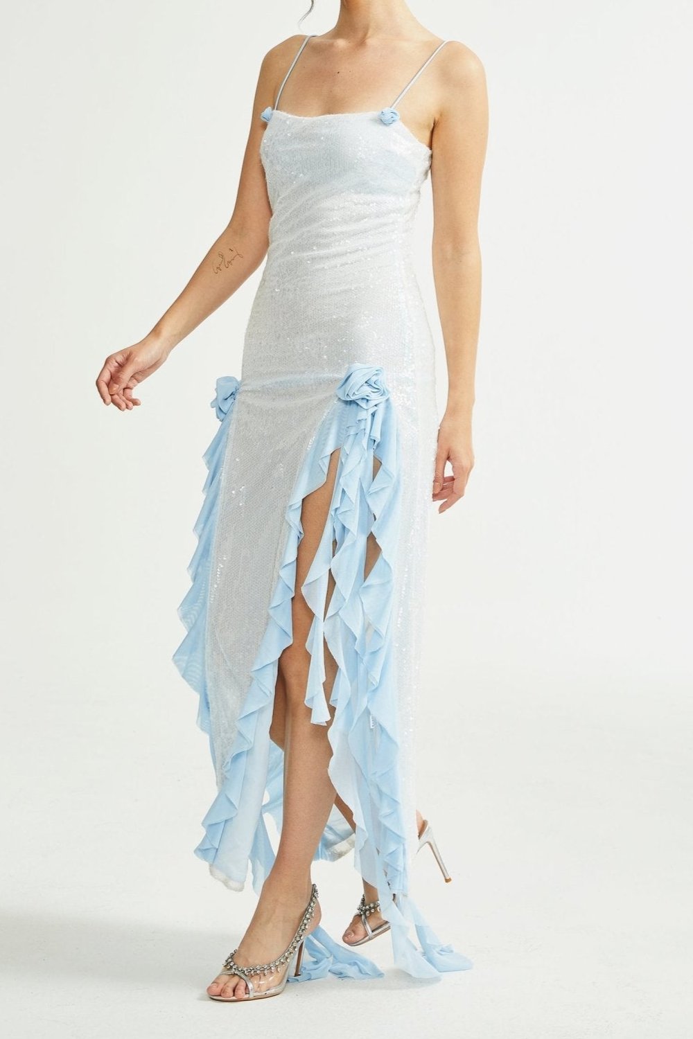 Arianne Ruffled Dress for Women - Elegant Floral Print Summer Dress for Casual Outings, Parties & Beach Vacations