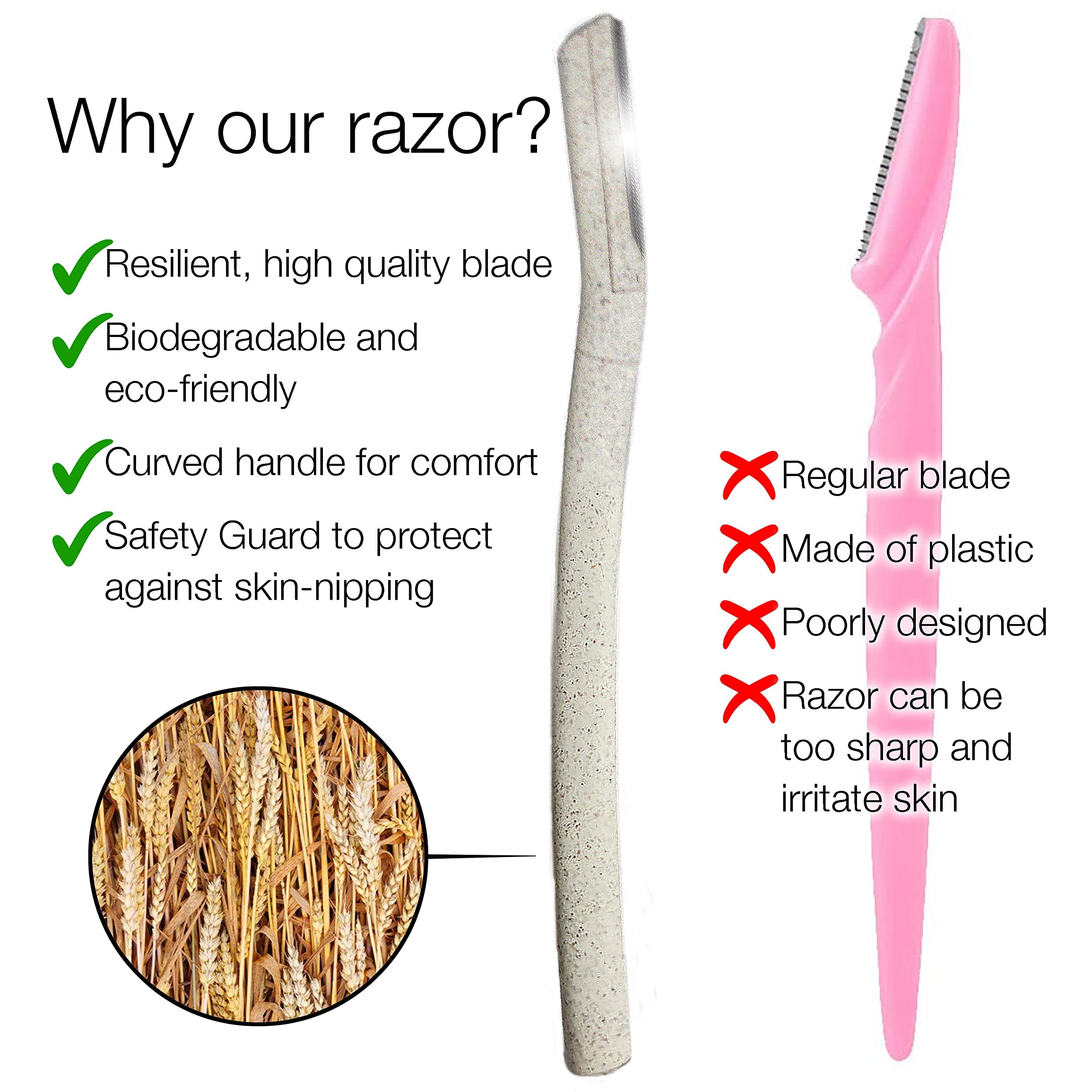 IZthetics Professional Dermaplaning Blades for Face - 5 Pack Facial Razors for Women & Men - Painless Peach Fuzz Remover & Eyebrow Shaper - Safe & Easy to Use - Perfect for At-Home Skincare & Makeup Prep
