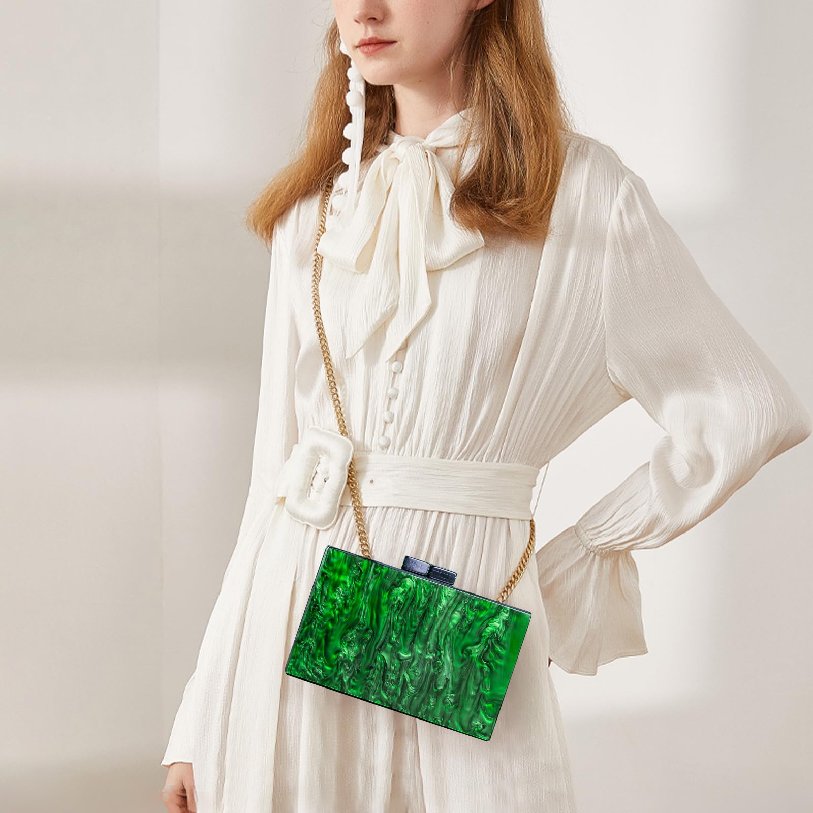 Elegant Marble Acrylic Clutch Purse for Women - Stylish Evening Bag, Wedding Party Crossbody Handbag, Perfect for Banquets, Date Nights & Daily Use