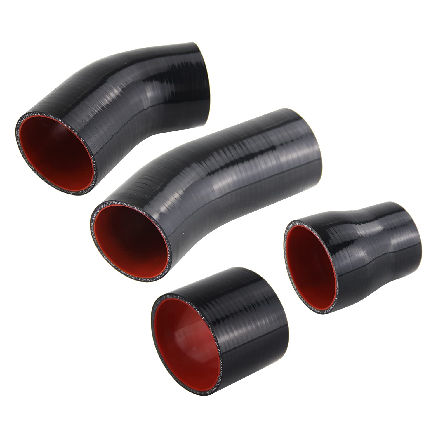 High-Performance Intercooler Hose Kit for Ford Mustang EcoBoost 2015-2020 - Silver Aluminum Upgrade - Boost Pipe Replacement - Perfect for Turbocharged Engine Performance & Track Racing