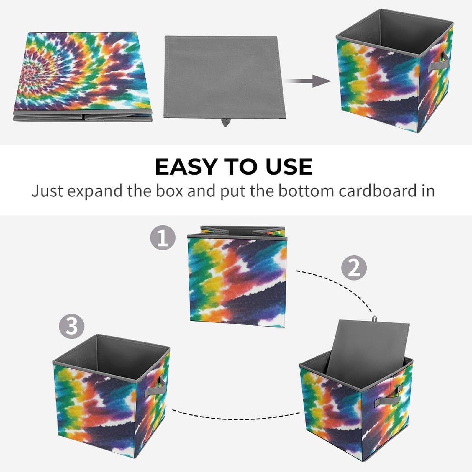 Vibrant Spiral Tie-Dye Storage Bin - 10.6