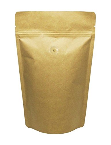 Premium 2 lb Kraft Stand Up Pouch with One-Way Degassing Valve - 100 Pack for Fresh Coffee Storage | Ideal for Whole Bean, Ground Coffee & Tea Packaging | Airtight Food-Grade Bags for Home Roasters & Small Businesses