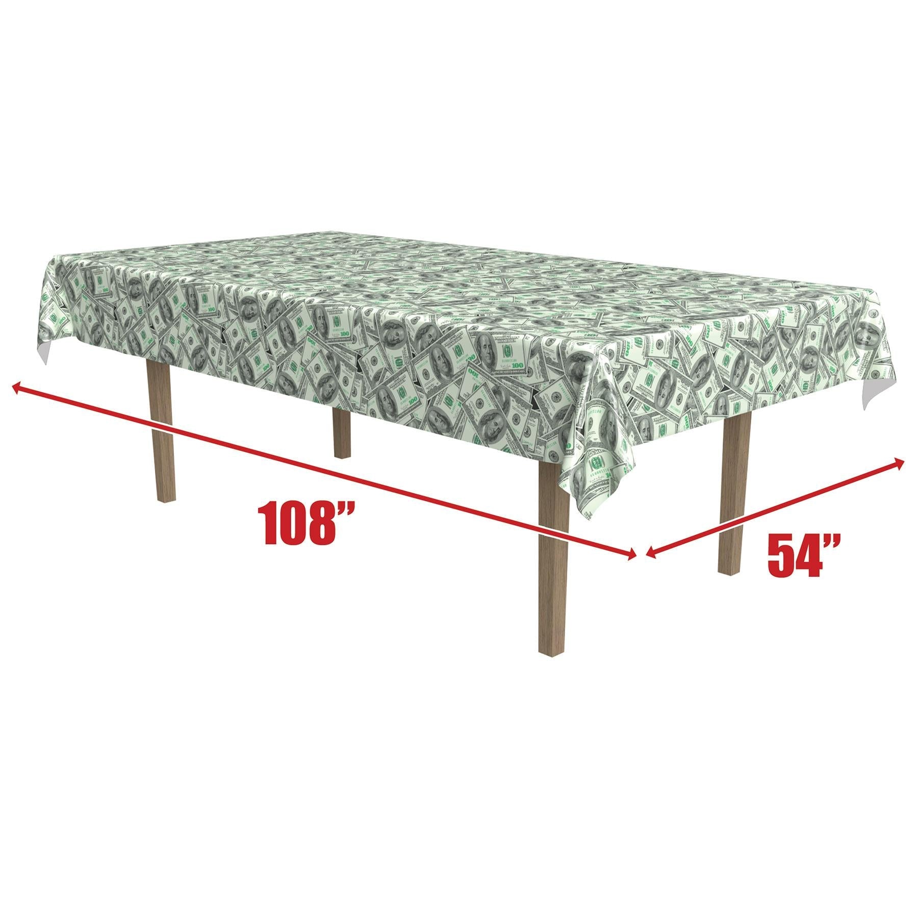 Beistle Big Bucks Party Tablecover - 12 Pack | Premium Disposable Table Cover for Birthday, Casino, and Themed Parties | Perfect for Decorations and Events