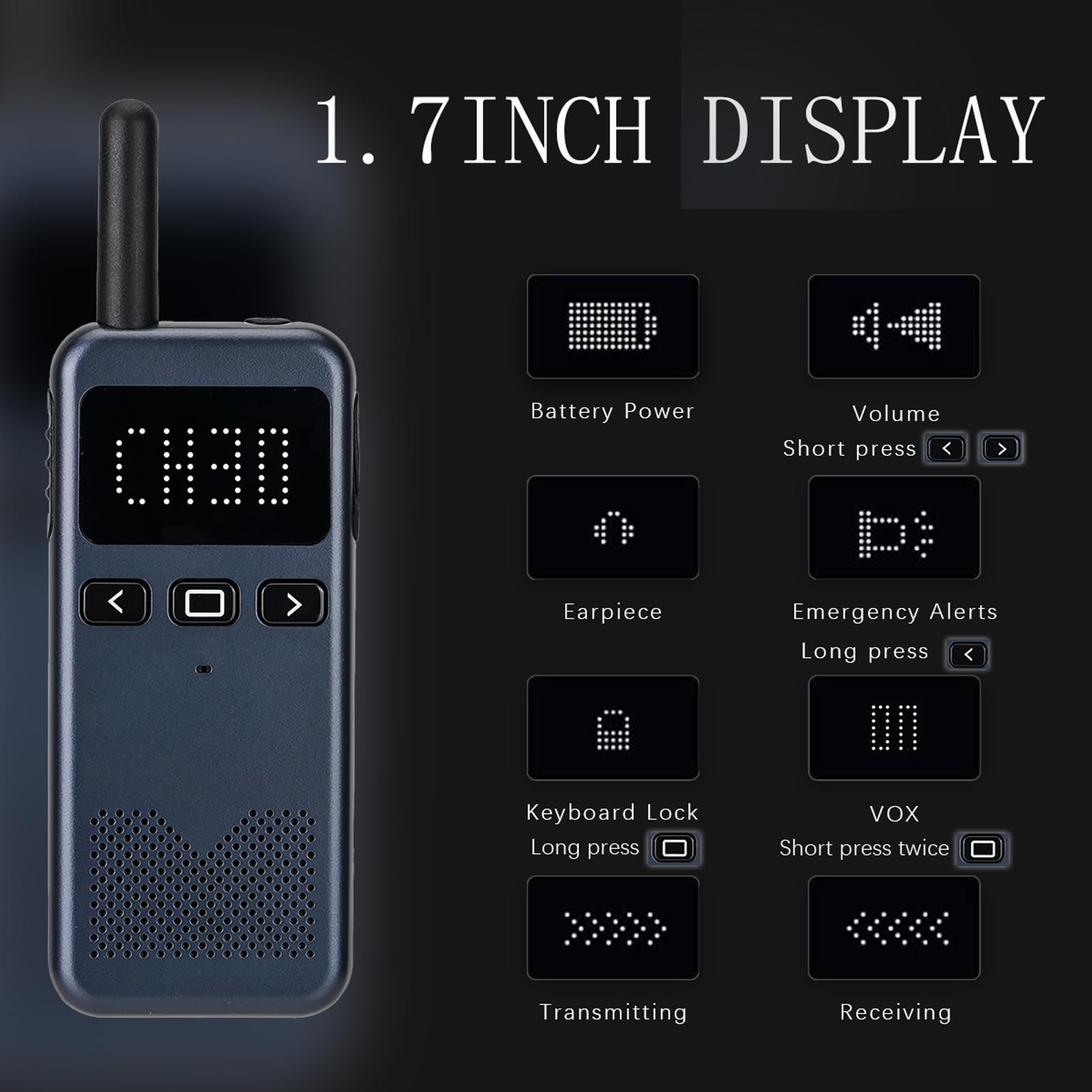 Retevis RB19P 3 Watt High Power GMRS Walkie Talkies - Long Range Two Way Radios with Earpiece & Multi-Unit Charger (6 Pack) - Ideal for Restaurants, Retail Stores, Schools, Construction Sites, and Outdoor Adventures