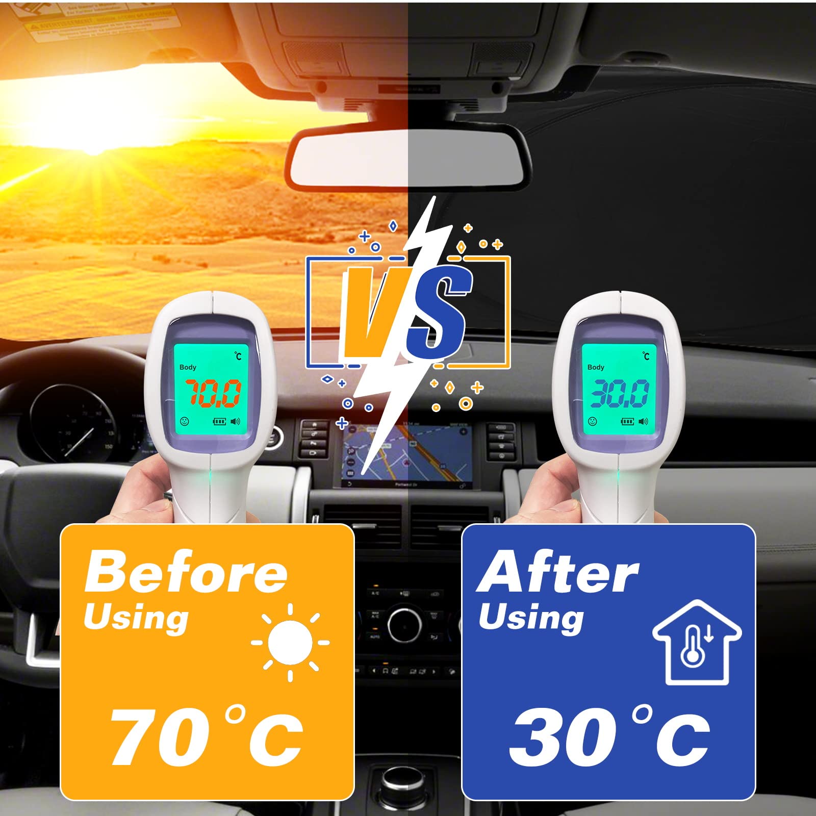 Fiat 500X Car Windshield Sunshade - 240T Durable UV Protection Sun Visor (64