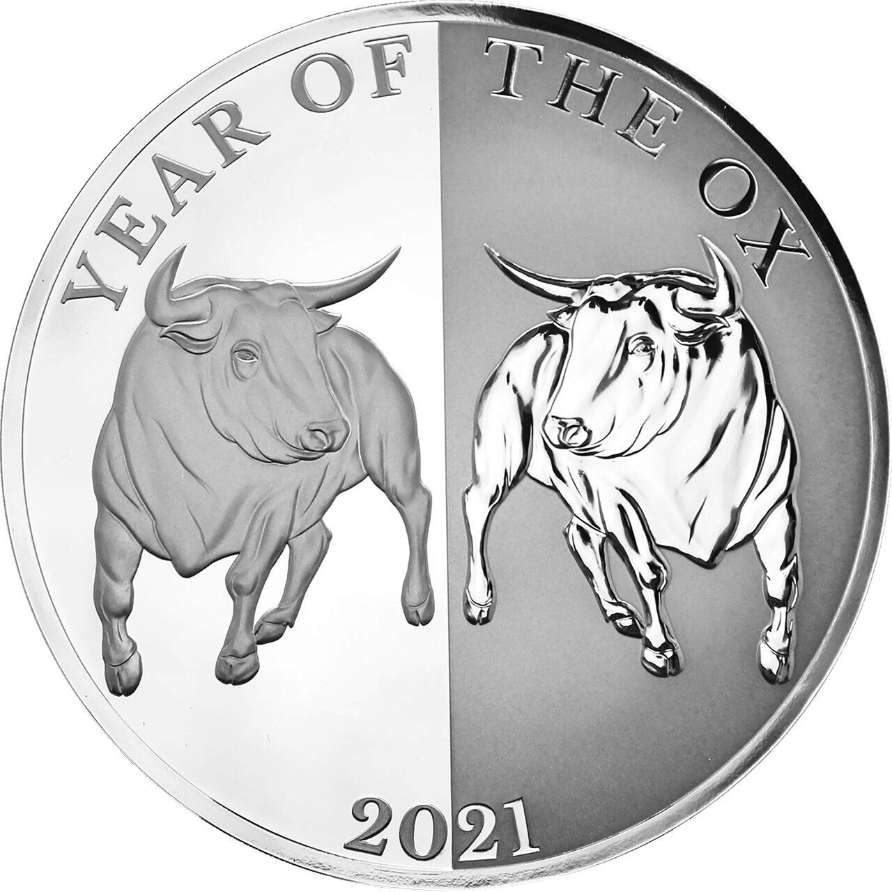 2021 TK Year of the Ox 1 oz Silver Proof Coin - 65mm Bullion, $5 Face Value, BU Condition | Perfect for Collectors, Investors & Chinese New Year Gifts