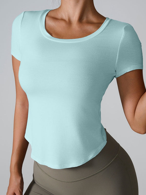 ZASUWA Women's Sexy Hollow Out High Waist Short Sleeve Tops - Perfect for Summer Outfits, Beach Vacations & Date Nights