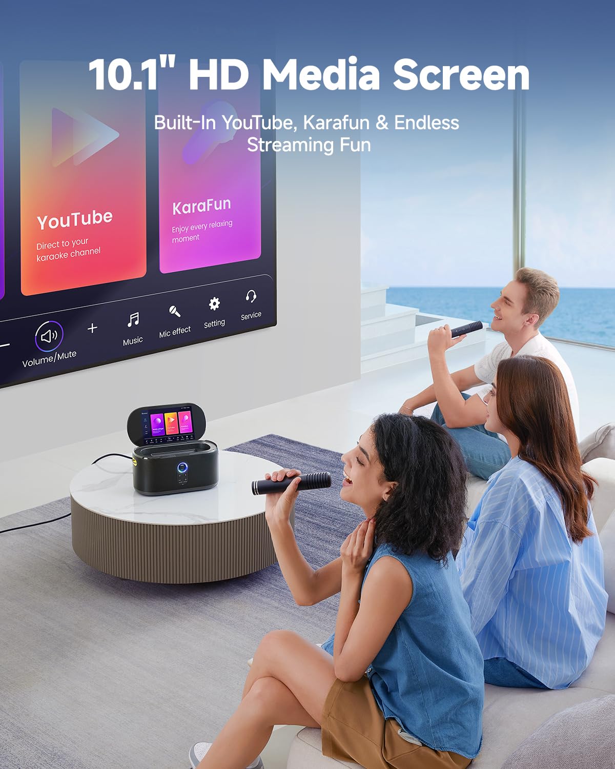 Portable Bluetooth Speaker with Microphone - 10.1