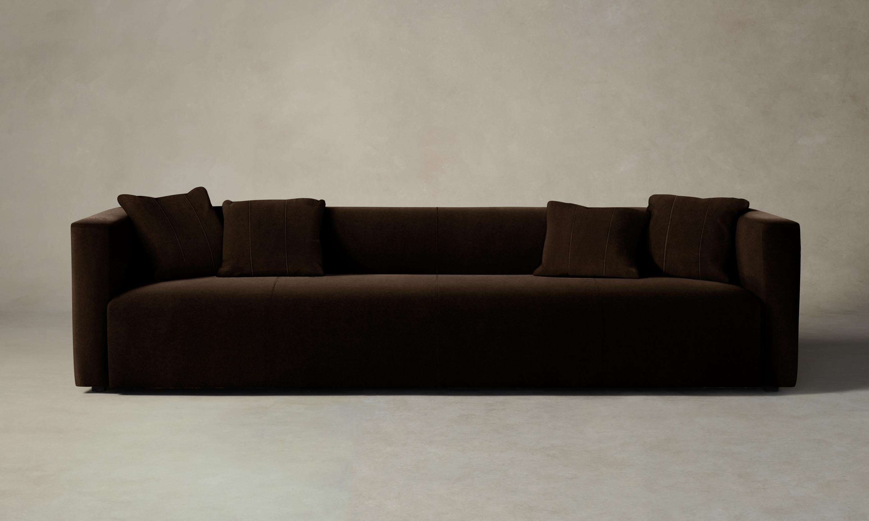 Luxury The Breuer Sofa in Mohair Chocolate - Mid-Century Modern Design for Living Room & Lounge - Perfect for Home, Office, and Hotel Decor