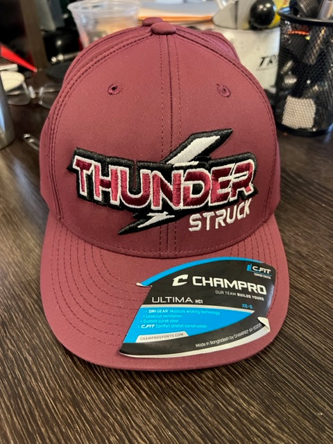 Champro HC2 MVP Fitted Baseball Cap with 3D Thunderstruck Logo - Premium Adjustable Hat for Sports Fans & Outdoor Activities