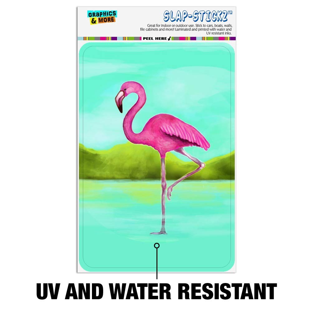 Pink Flamingo in Water Wall Art Sign - Tropical Decor for Home, Office & Business - Perfect for Beach House, Pool Area & Tiki Bar Decorations