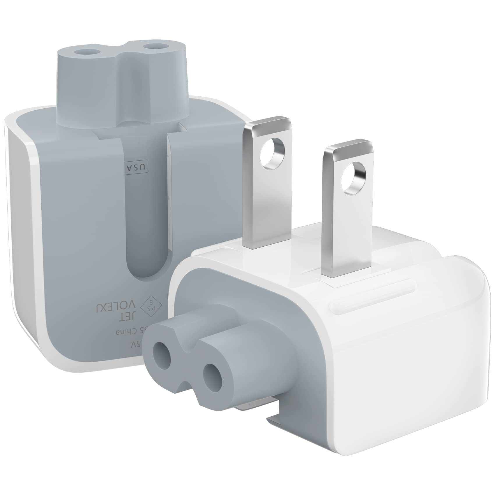 2 Pack AC Power Adapter with US Wall Folding Duck Head Plug - Universal Charger for MacBook Pro/Air, iBook, iPhone & iPod - Perfect for Home, Office & Travel Use