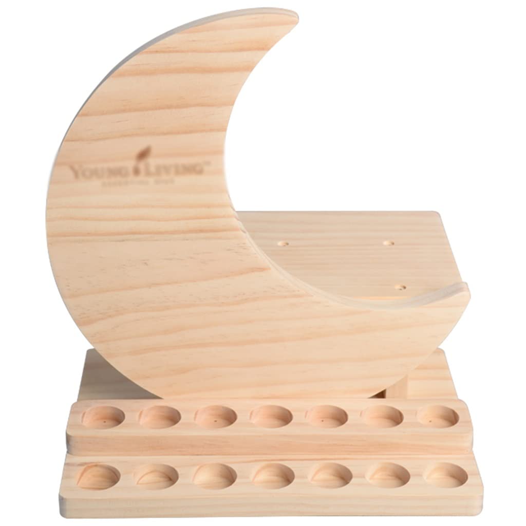 2-Tier Wooden Essential Oil Storage Box Organizer - Stepped Display Stand Holds 14 Bottles (Beige, 28x25.5x30cm) - Perfect for Aromatherapy, Spa, Massage & Home Organization