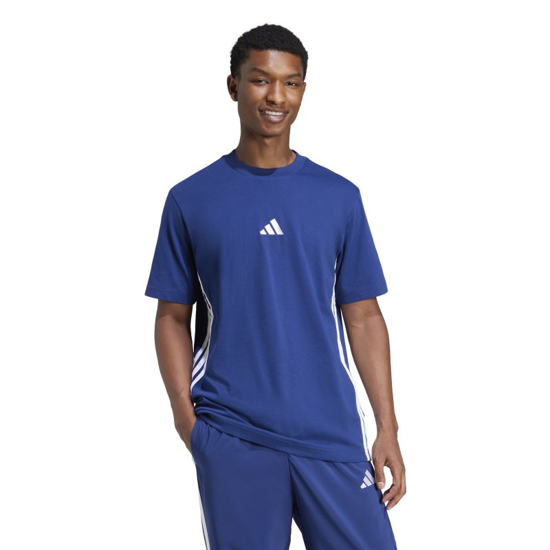 Adidas Men's Essentials 3-Stripes T-Shirt - Classic Cotton Jersey Tee for Casual Wear, Gym & Everyday Outfits